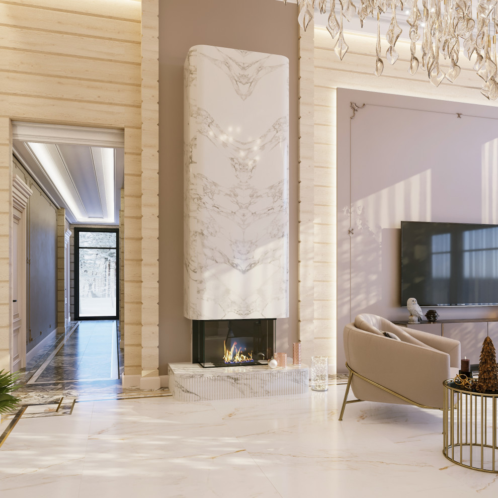 Загородный дом из бруса, Неоклассика