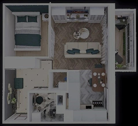 Обложка проекта: Однокомнатная квартира 32 кв.м