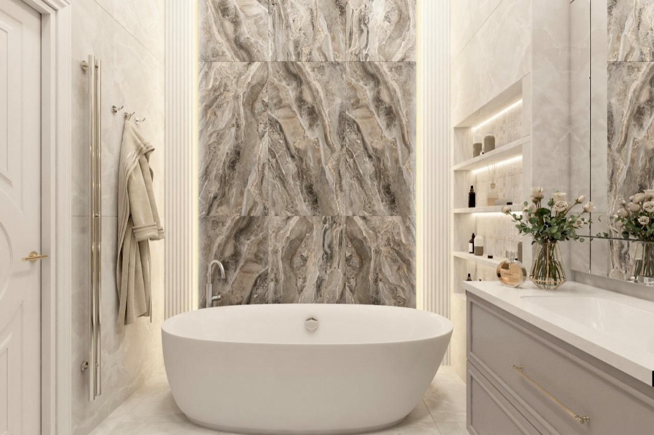 Обложка проекта: Ванная комната светлая классика