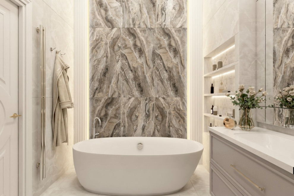 Обложка проекта: Ванная комната светлая классика