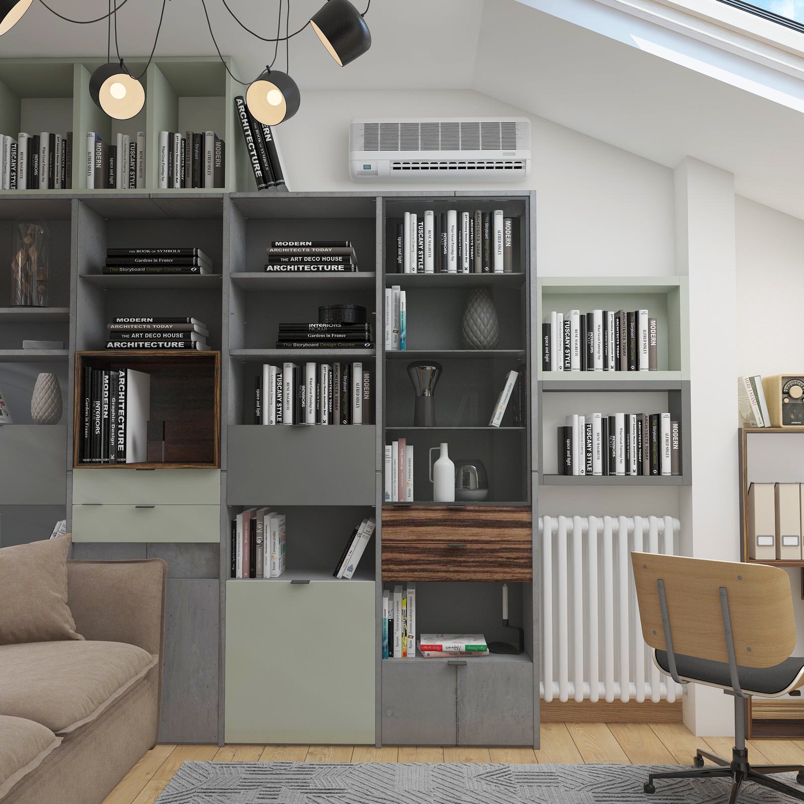 Проект двухуровневой квартиры  в стиле Лофт (135 кв м)