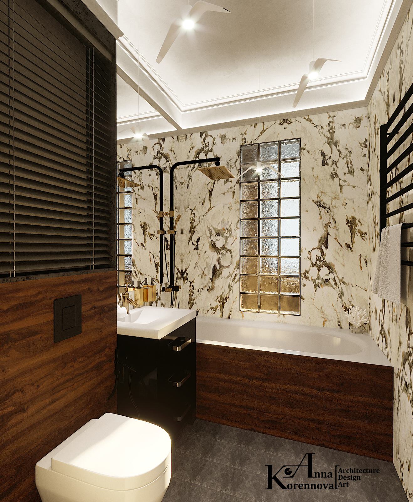 Обложка проекта: Дизайн ванной комнаты "Сталинка in syle"