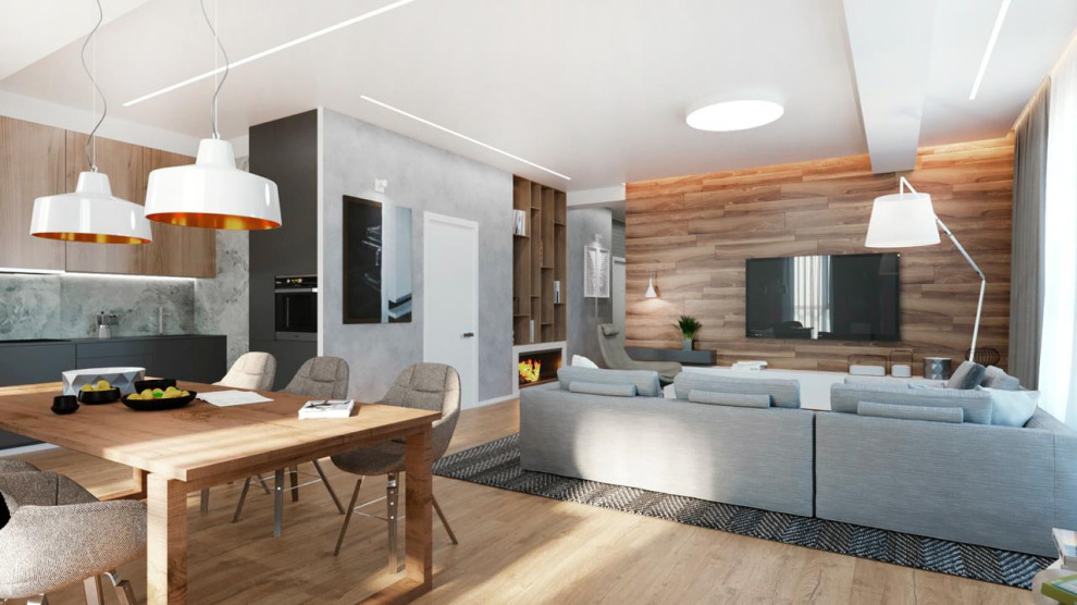 Обложка проекта: Дизайн проект квартиры в стиле "Минимализм" общей площадью 110 кв.м.