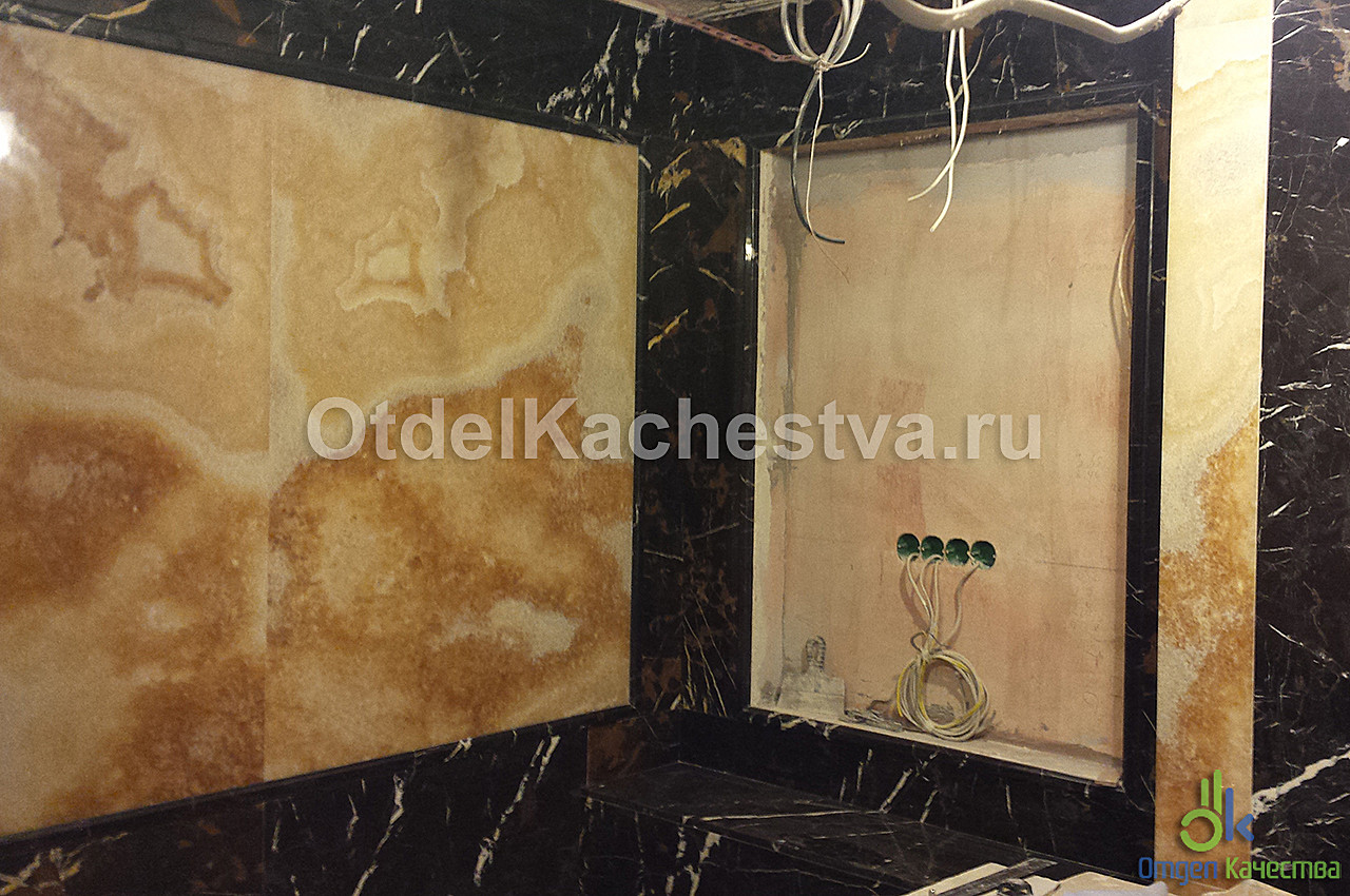 Укладка мрамора в ванной комнате