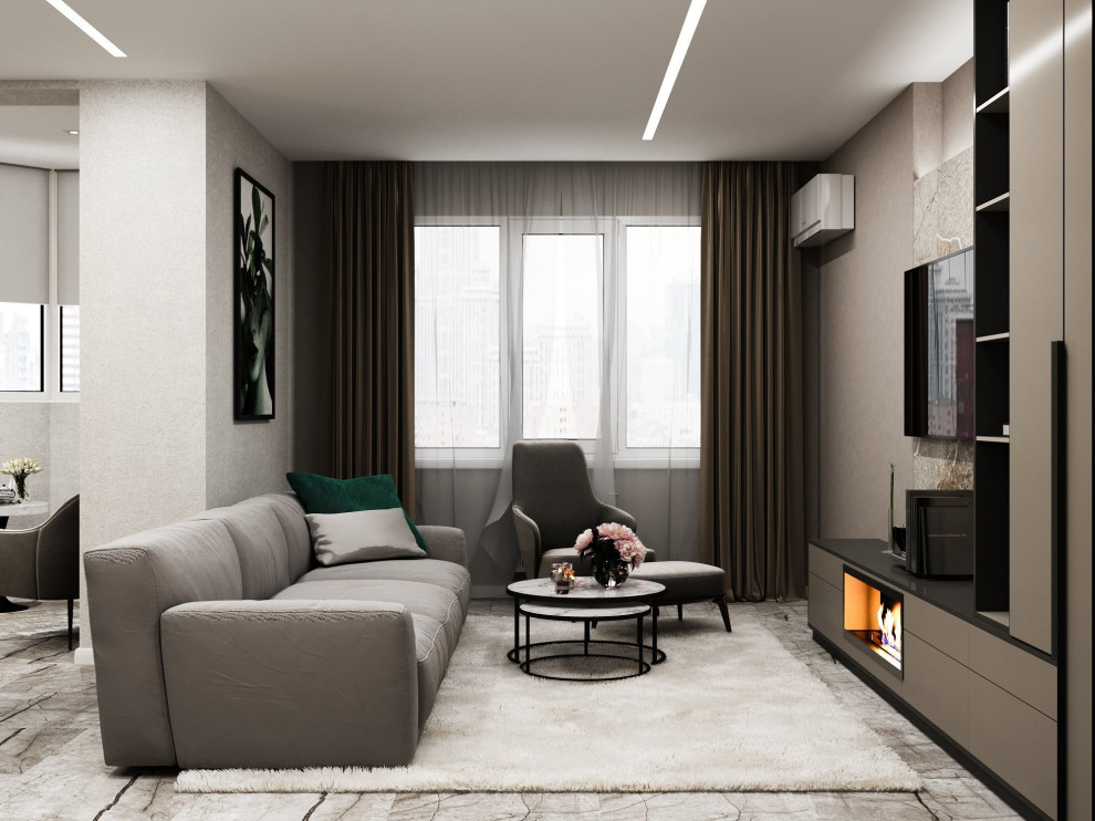 Дизайн кухни-гостиной