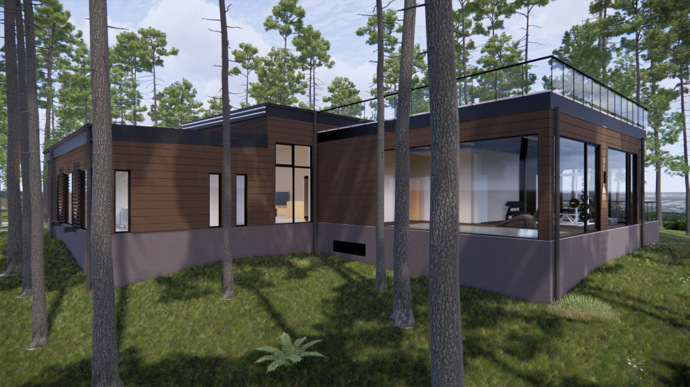 Одноэтажный дом из клееного бруса