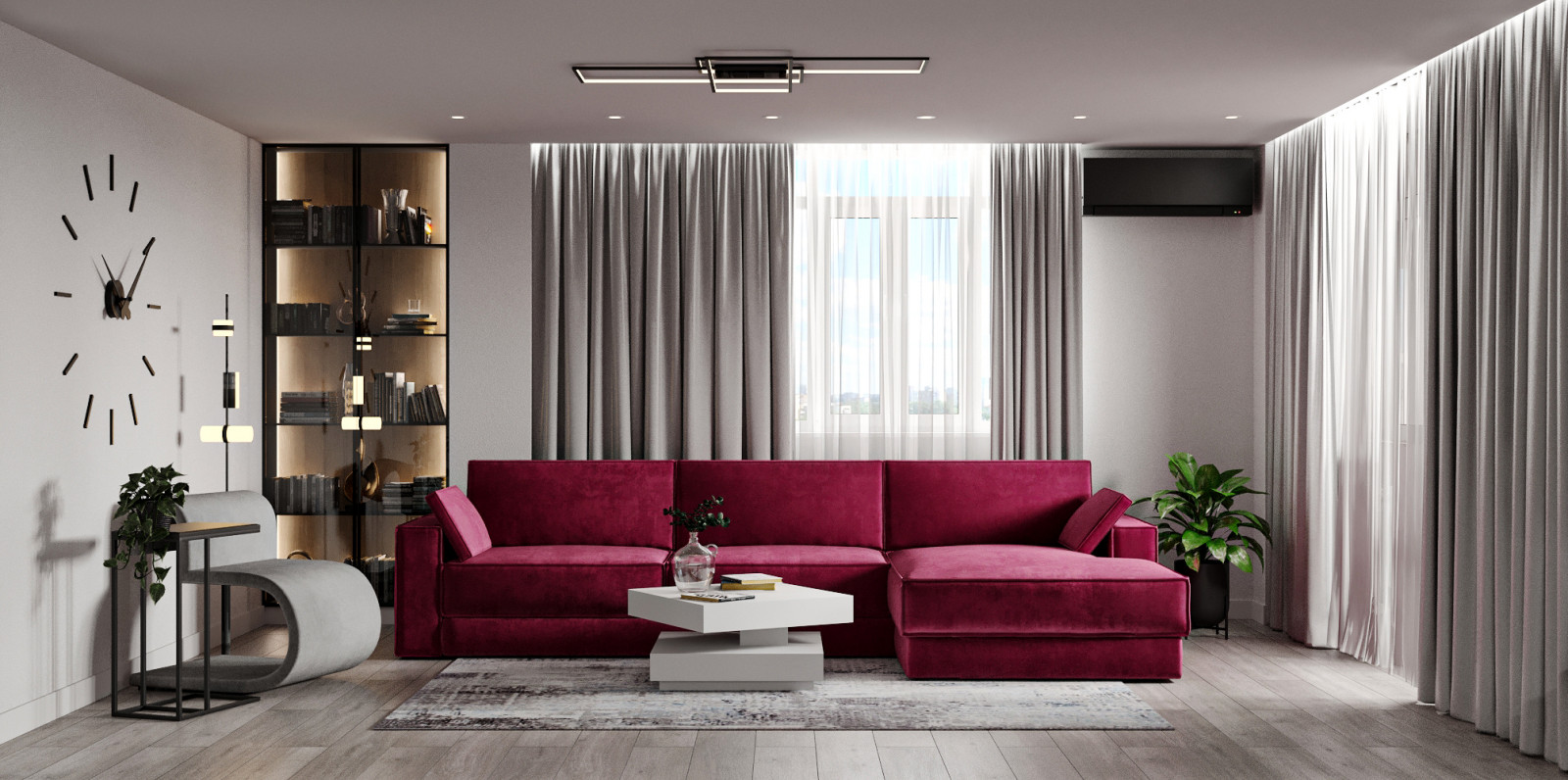 Минималистичная квартира с перетекающими гармоничными пространствами.