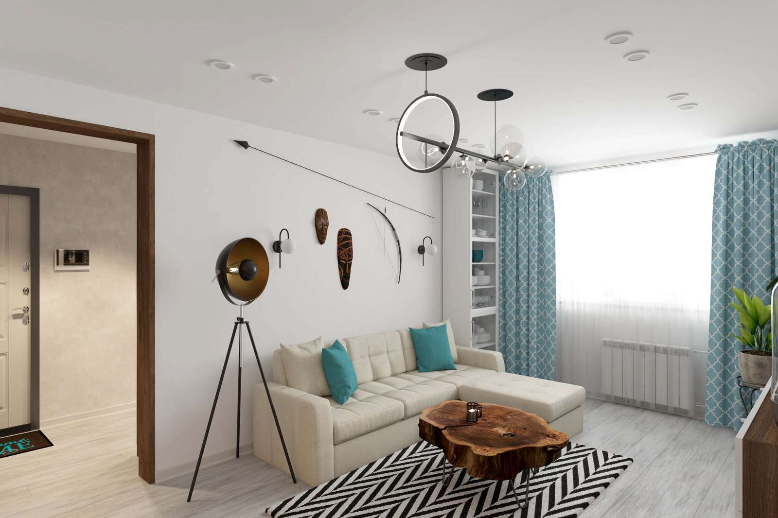 Обложка проекта: Трехкомнатная квартира 78 м2 в современном стиле, в доме серии П-44