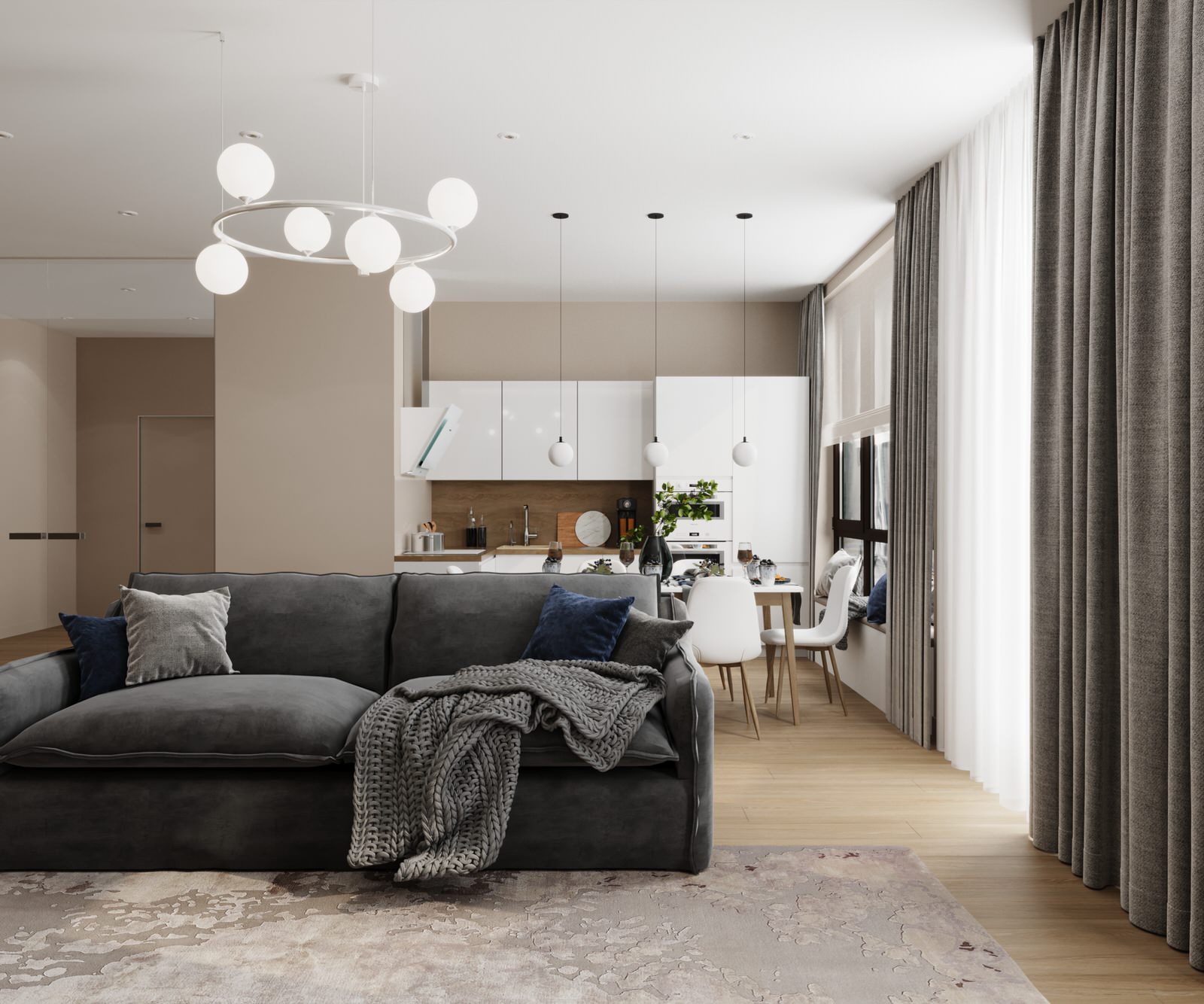 Спальня совмещенная с детской в Химках