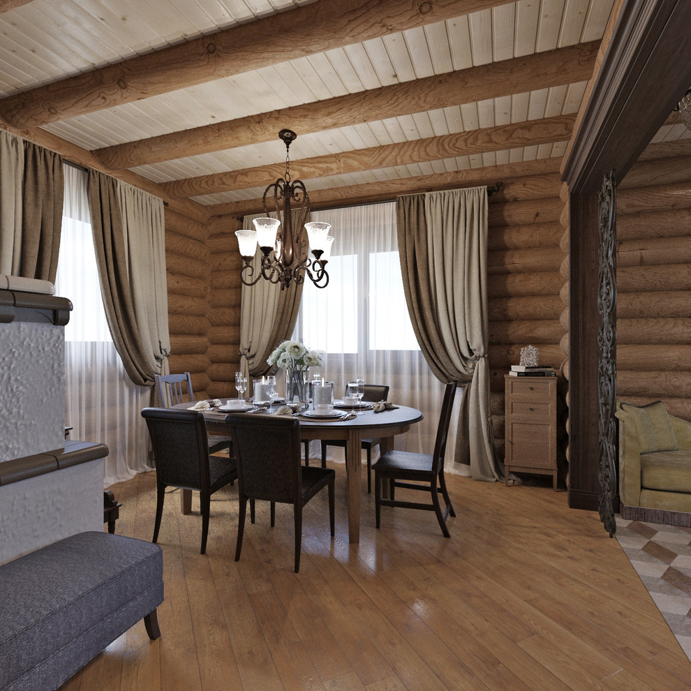 Интерьер загородного деревянного дома