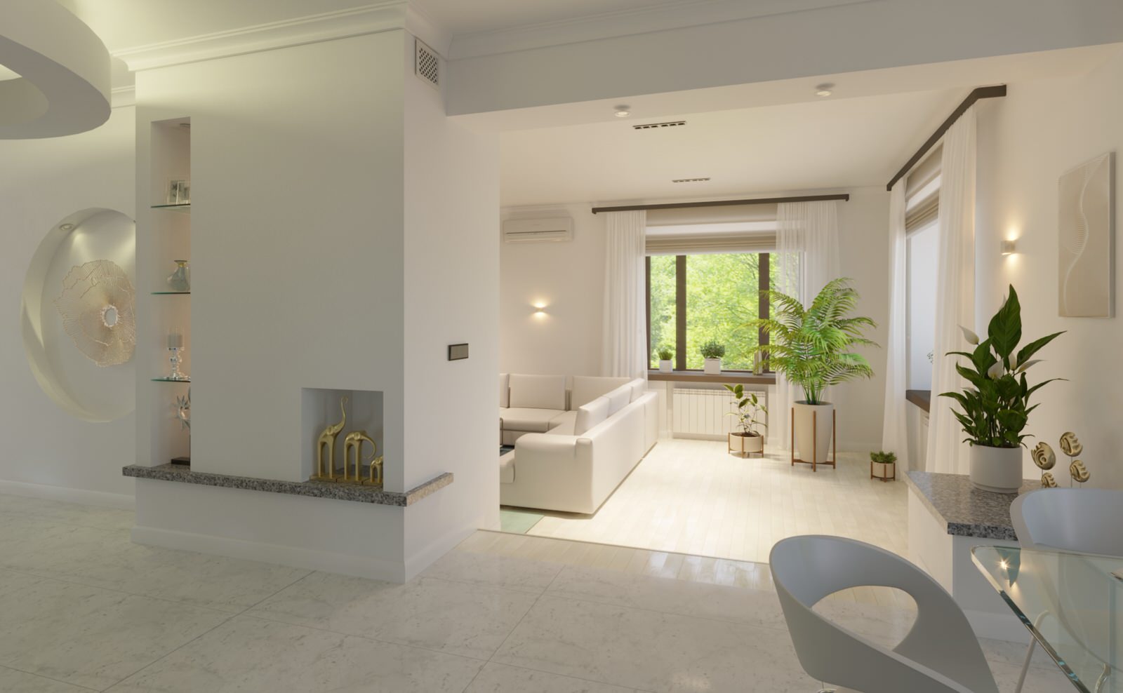 Дизайн-проект гостиной частного дома в Тольятти