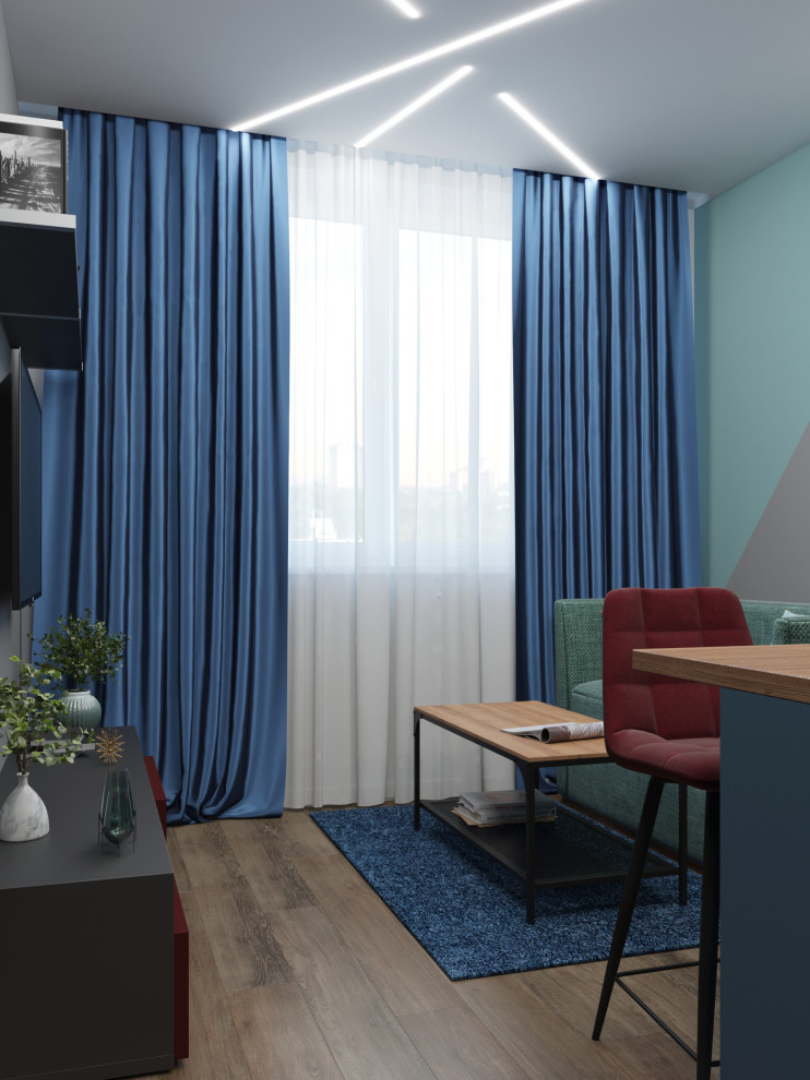 Обложка проекта: Дизайн кухни-гостиной и спальни