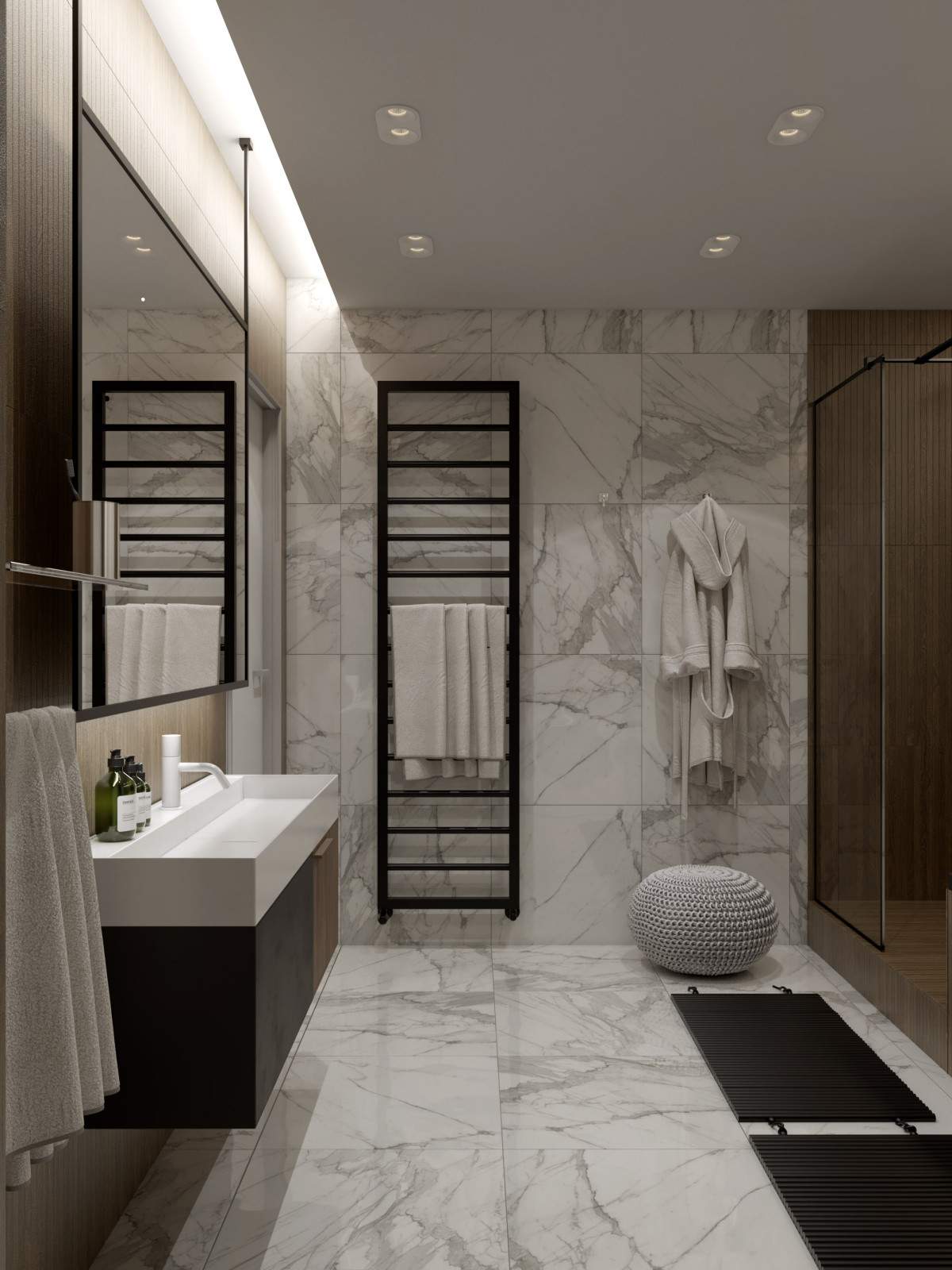 Обложка проекта: Проект квартиры 180 кв м «Монохром»