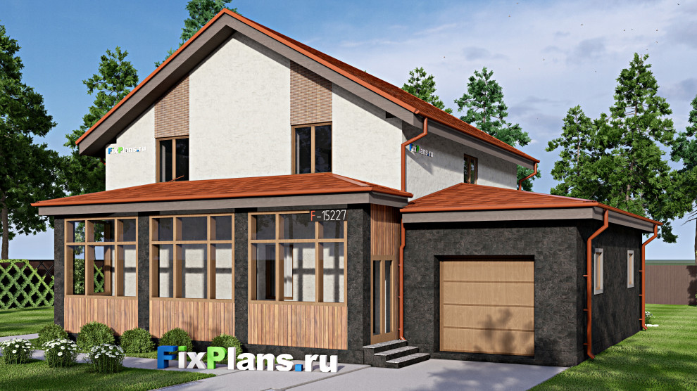 Проект двухэтажного дома 12х14 м S185м2 F-15227