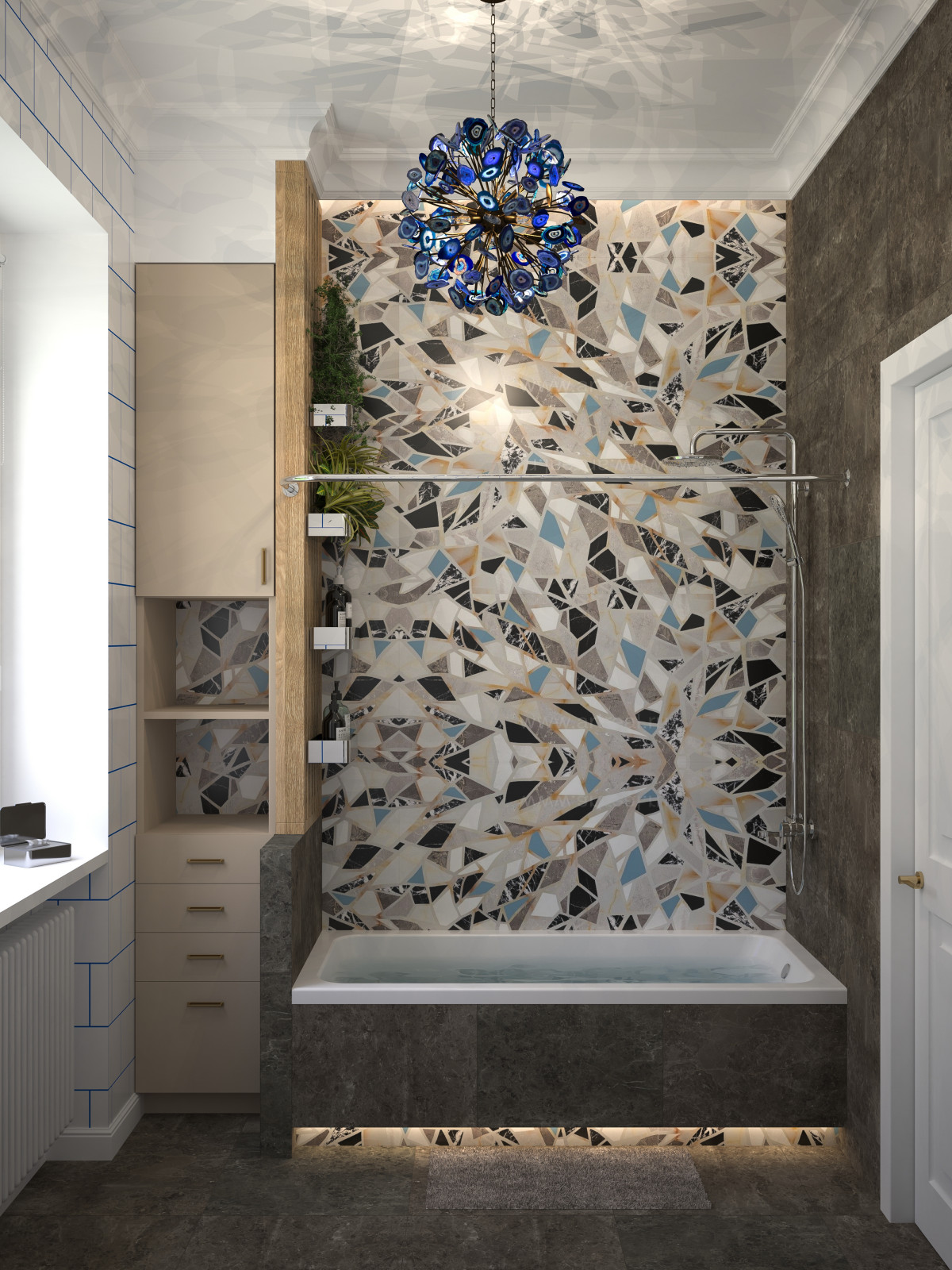 Обложка проекта: Сан. узел с окном в загородном доме