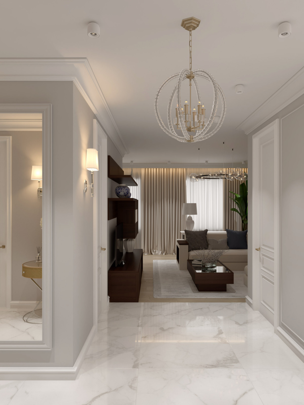 Современная классика квартира 100м2 Ольховский