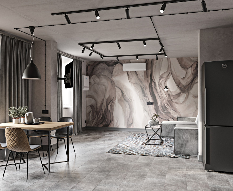 Серая квартира лофт