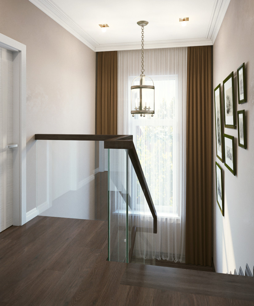 Дизайн холла в коттедже в Американском стиле