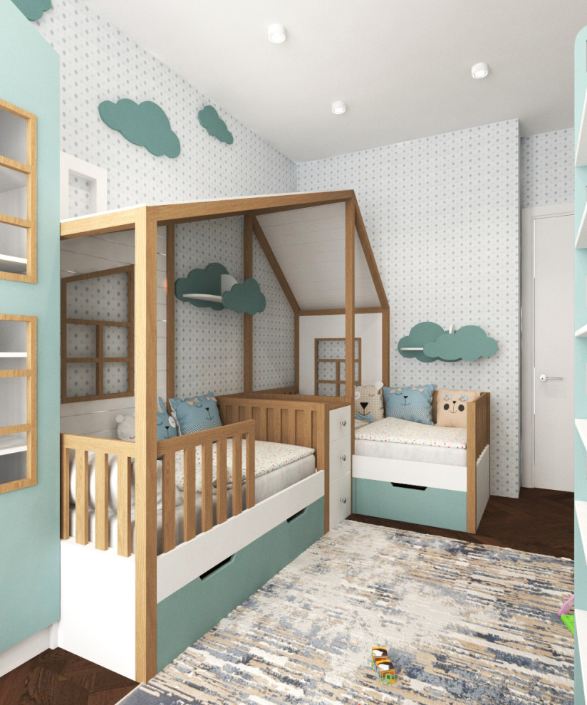 Кровать-домик в скандинавском стиле для детской спальни