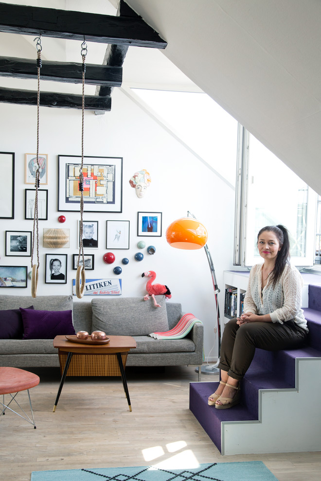 Houzz Дания: Черно-белая мансарда в Копенгагене