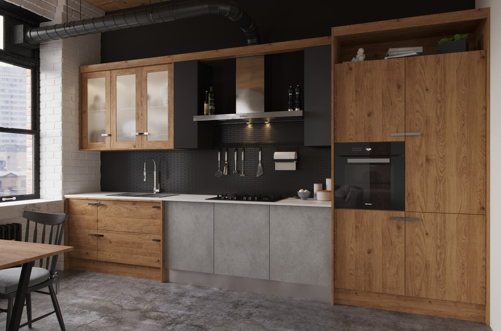 Мебель для кухни Атлас-люкс в стиле лофт.