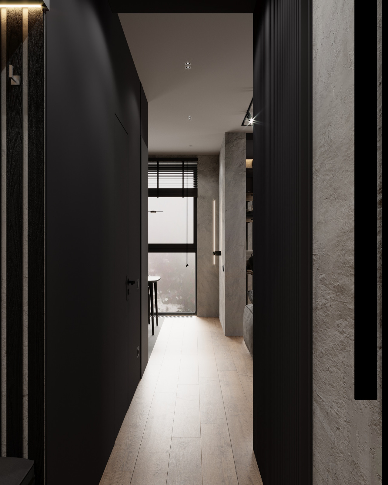 Брутальная квартира с элементами минимализма 65