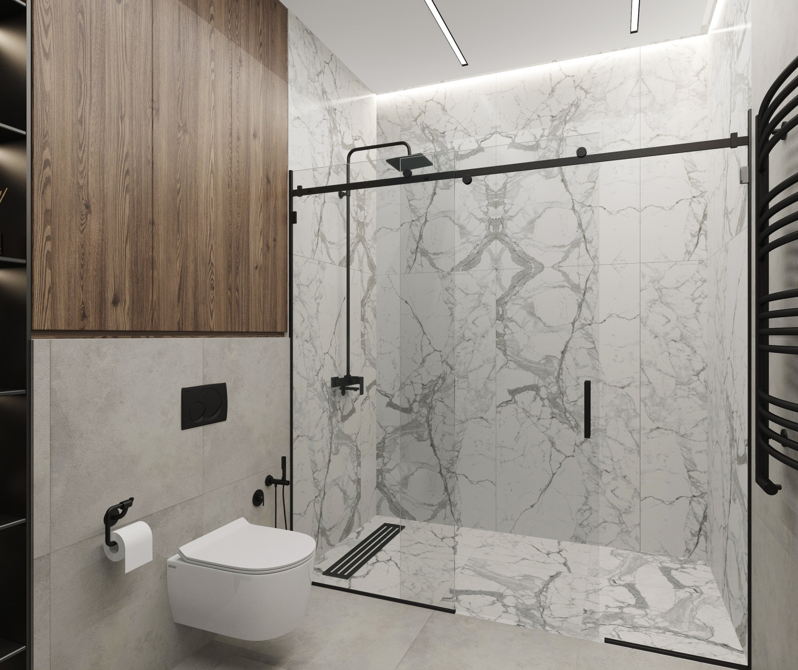 Обложка проекта: Дизайн-проект  санузла в загородном доме