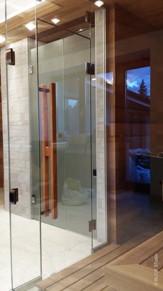 Стеклянное ограждение сауны