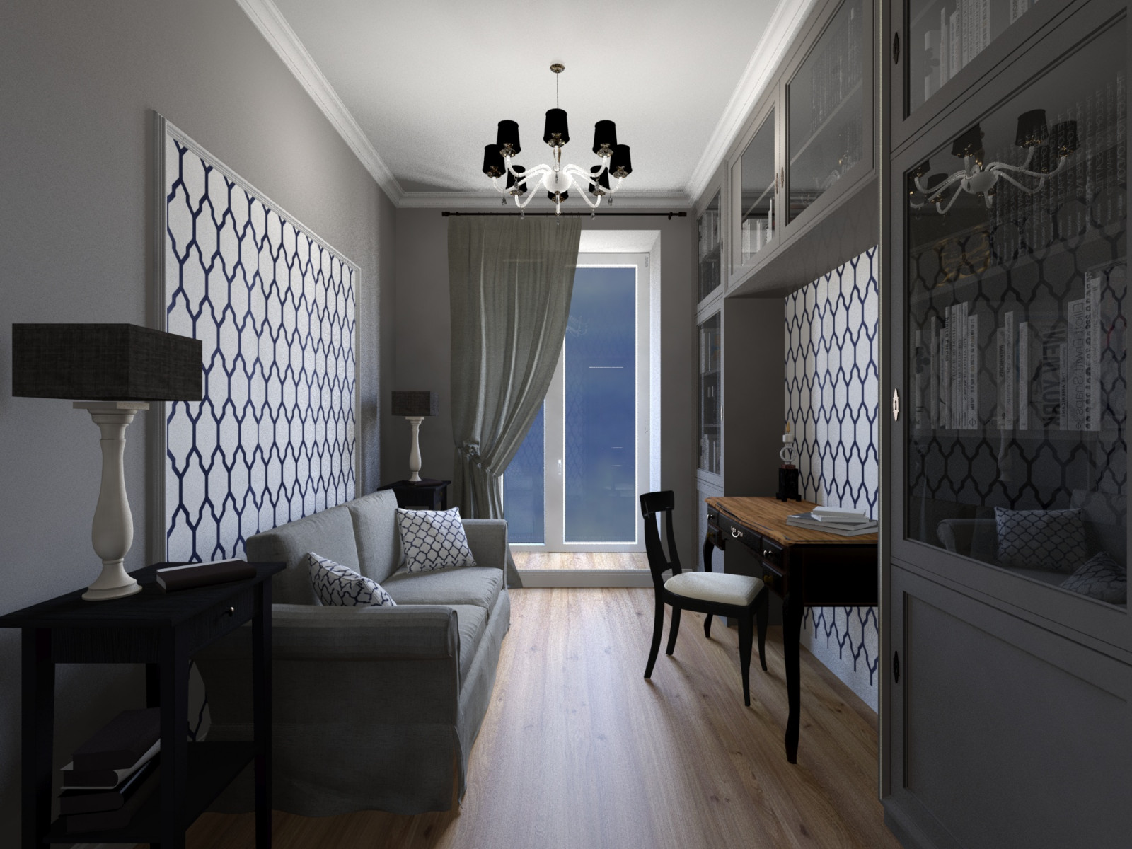 Квартира в доме поэтов в неоклассическом стиле, кабинет