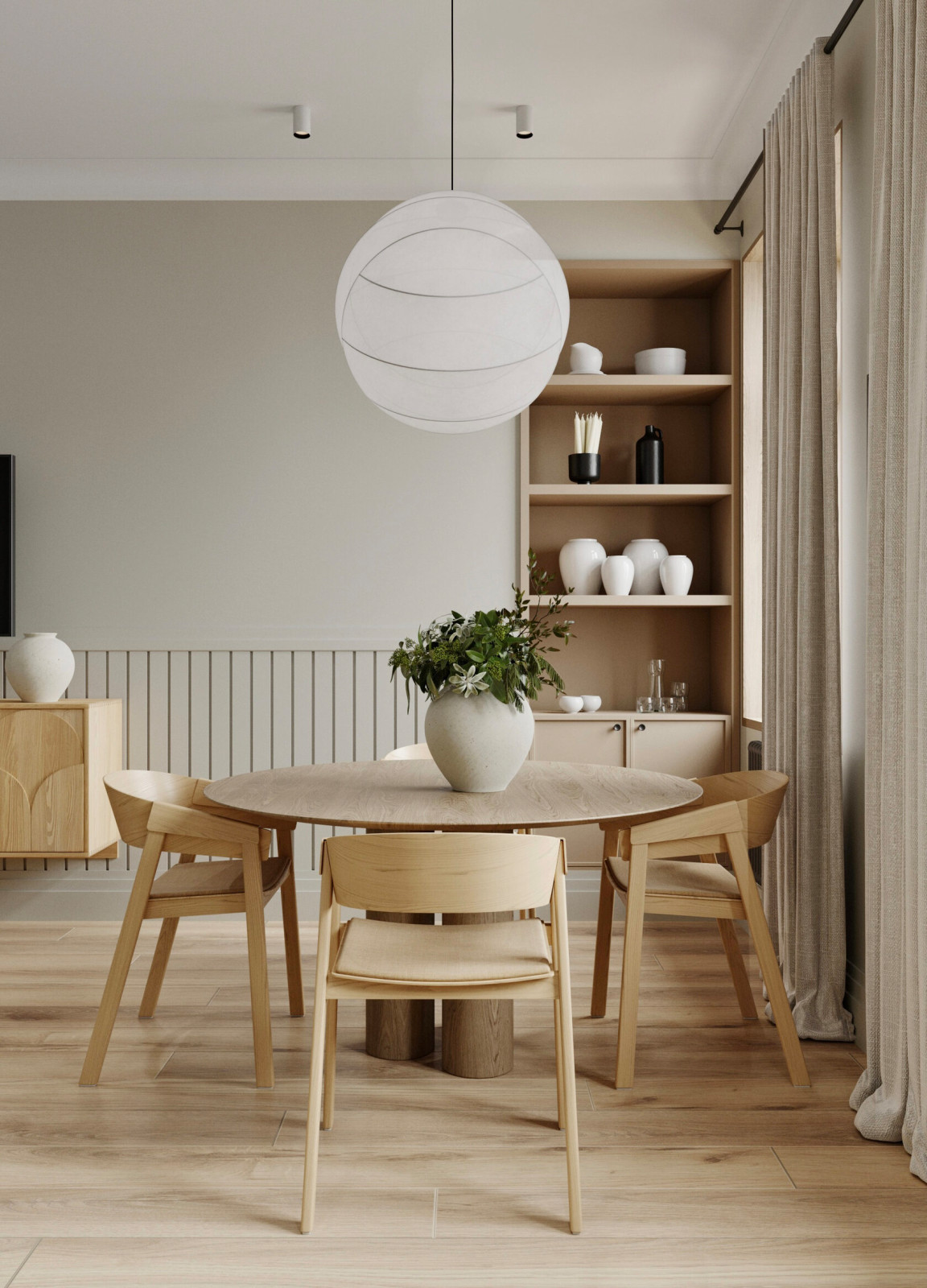 Гостиная, вид на обеденную группу