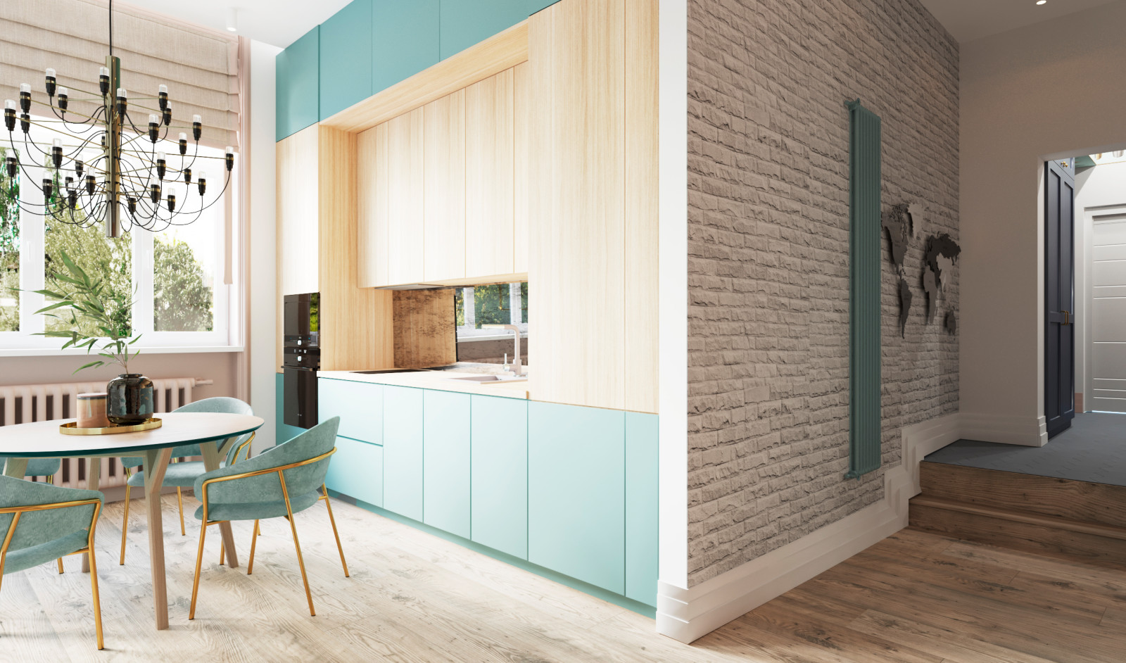 Квартира с потолками 3.4 м для молодой пары