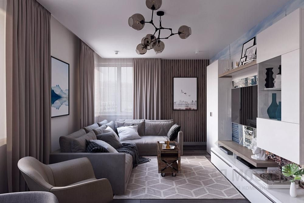 Дизайн-проект двухкомнатной квартиры 58 кв.м в ЖК «Лучи»