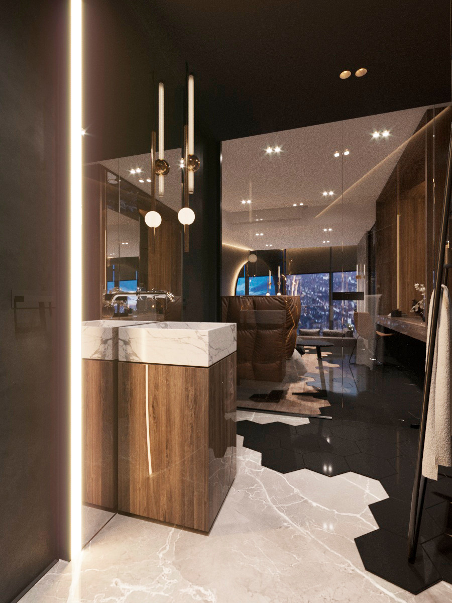 Moscow city. Federation Tower. Sexy room.