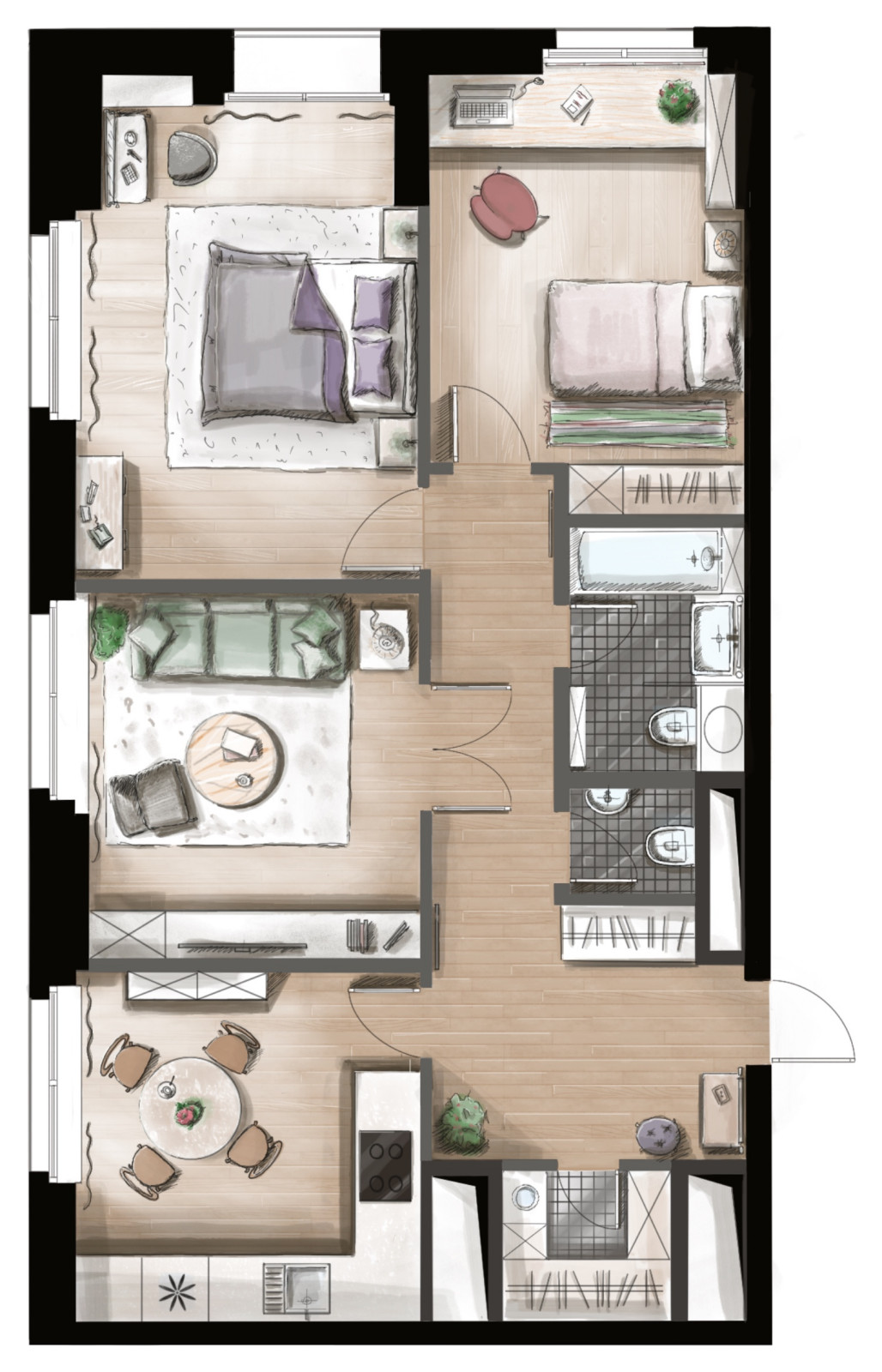 Обложка проекта: Планировочки (ручной эскиз)