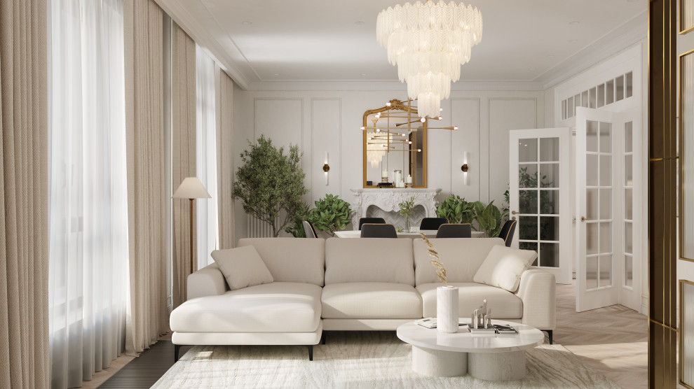 Светлая квартира с французским камином