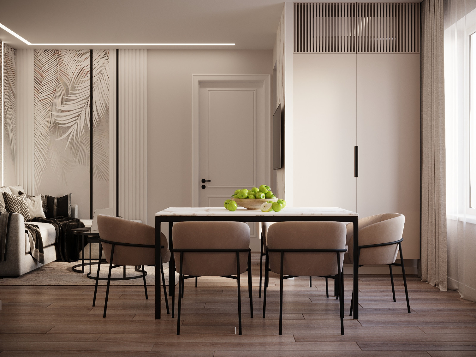 Интерьер трехкомнатной квартиры в стиле Неоклассика