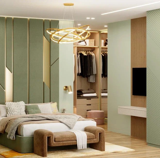 Яркий дизайн квартиры для пары в возрасте с элементами классики