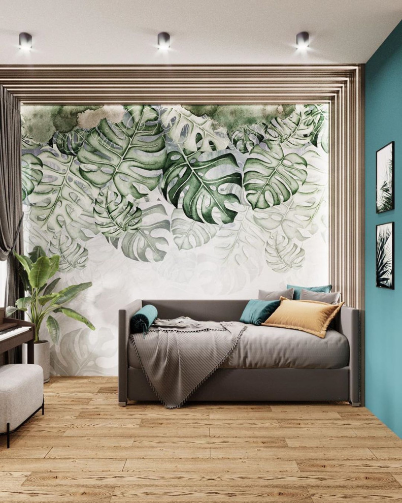 Дизайн-проект детской комнаты в современном стиле в ЖК ‘Небесный’ для девочки-по