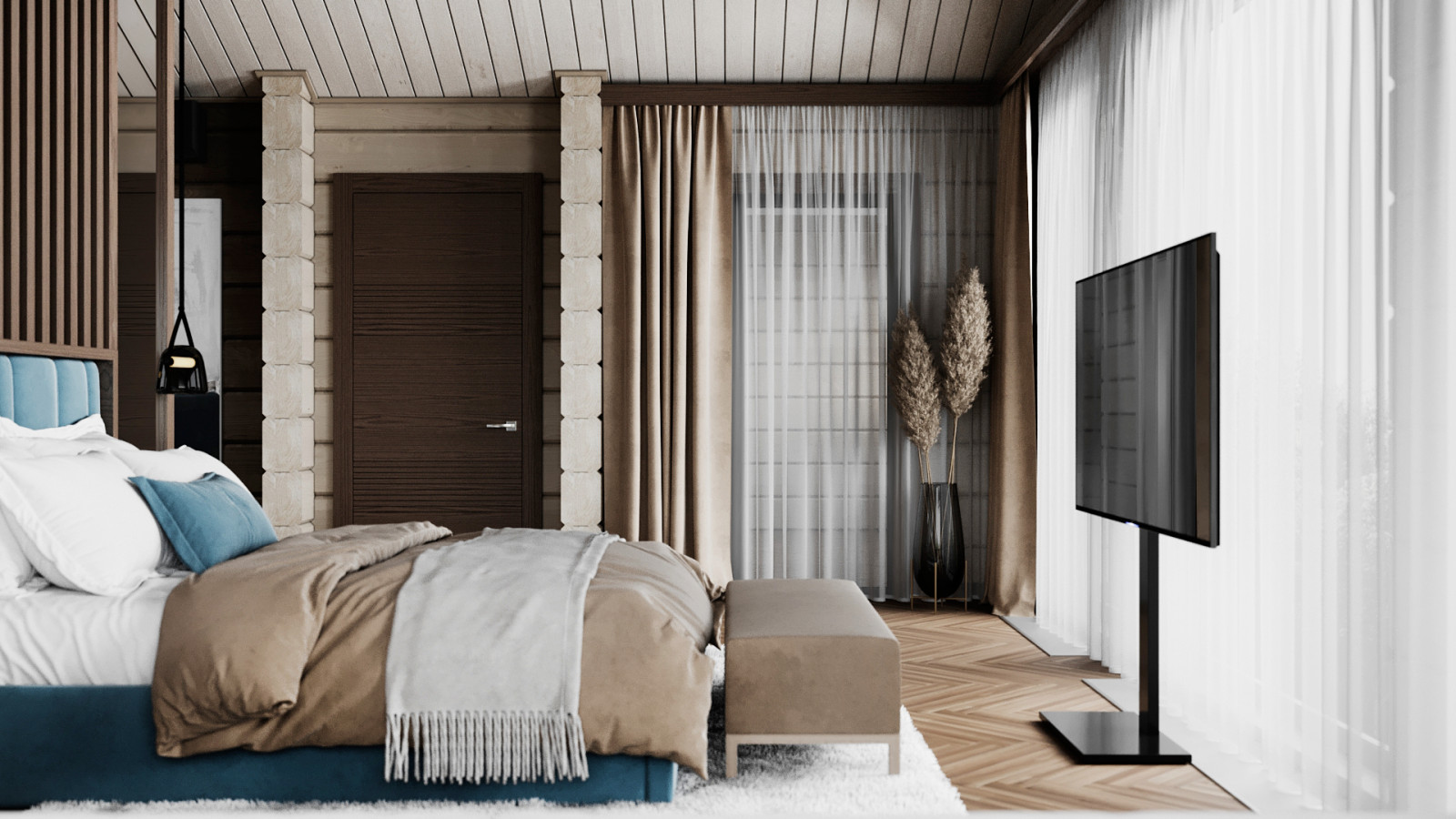 Проект интерьера деревянного дома в п.Завидово