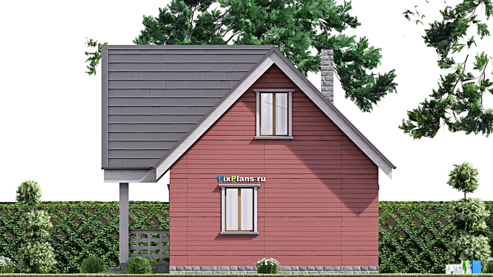 Проект дома с мансардой 8х8 м S83м2 F-15668