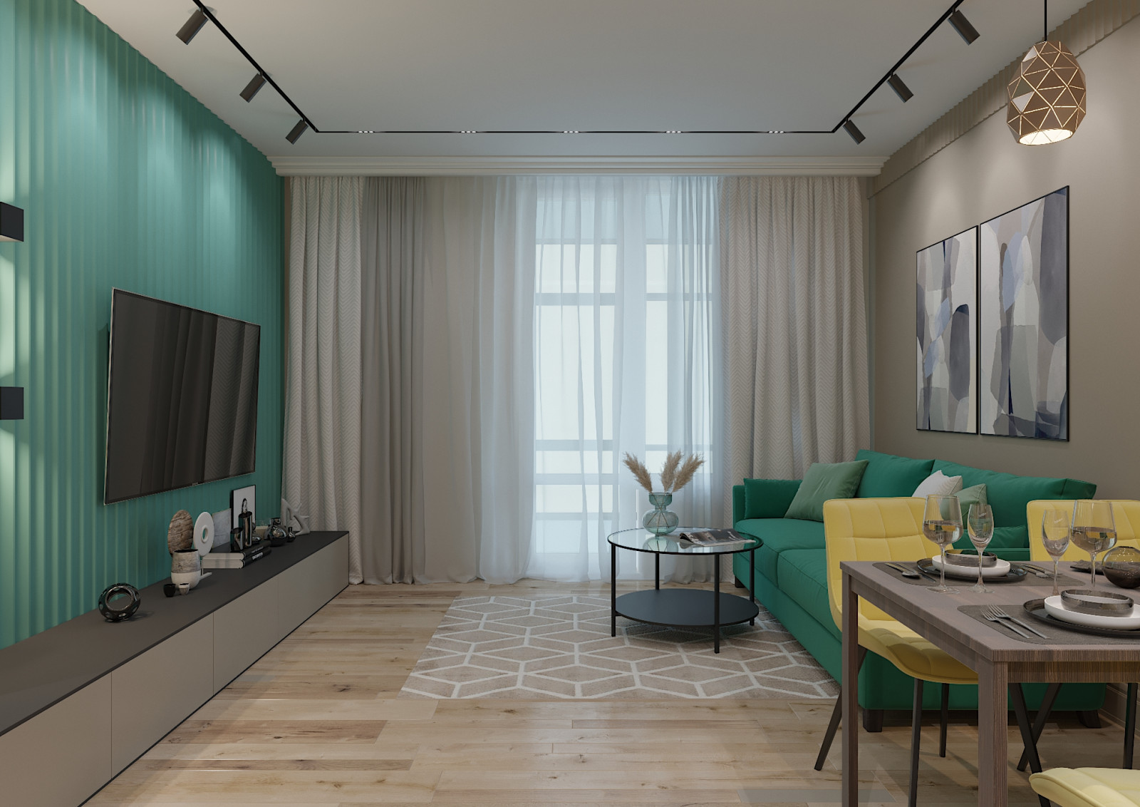 Яркая квартира для дождливого города