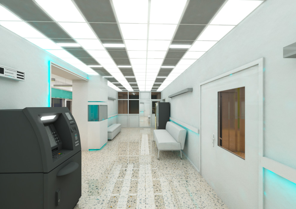 Интерьеры входных групп корпуса ЛКК -Институт мозга человека им. Н.П. Бехтеревой