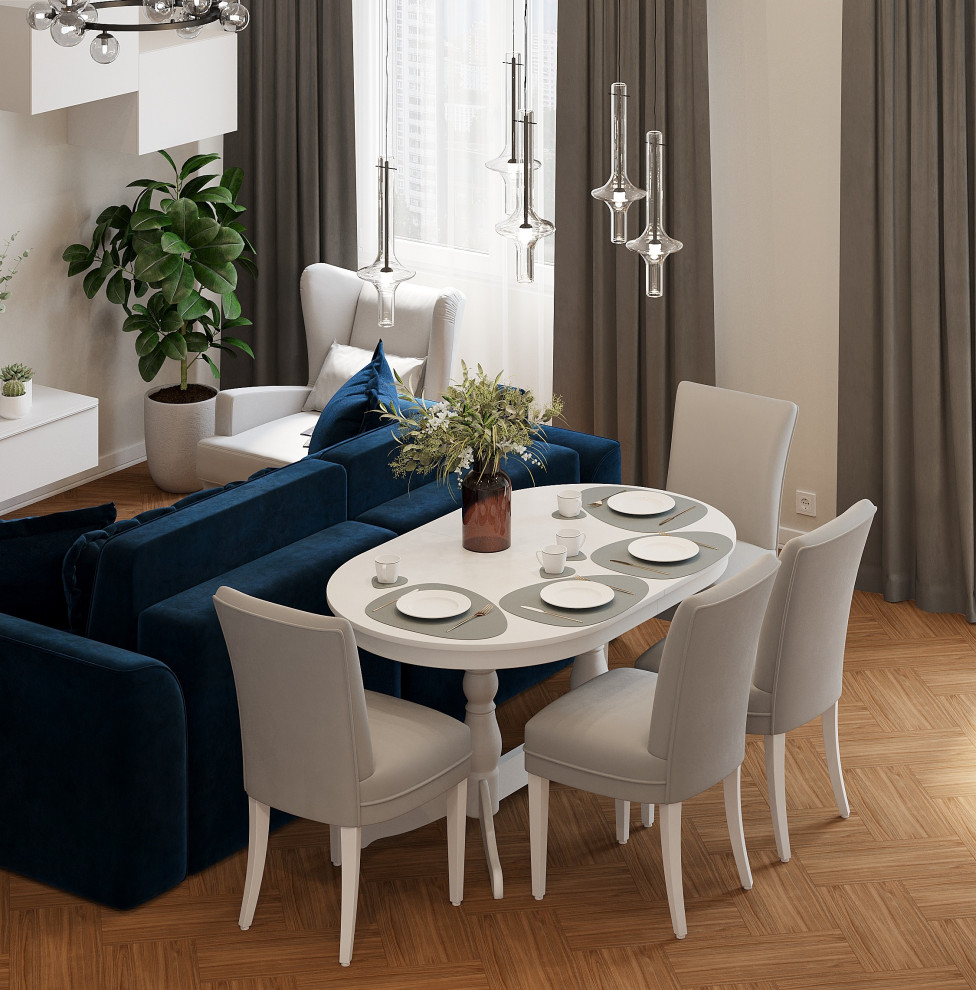 Обложка проекта: Дизайн-проект кухни-гостиной