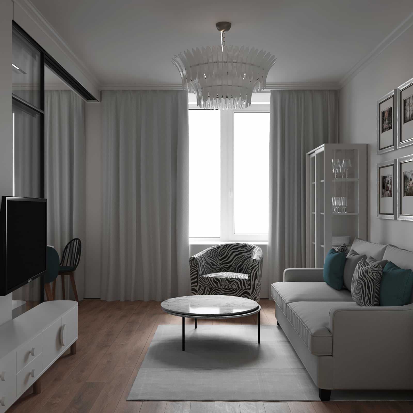 Гостиная в квартире на Новочеркассой