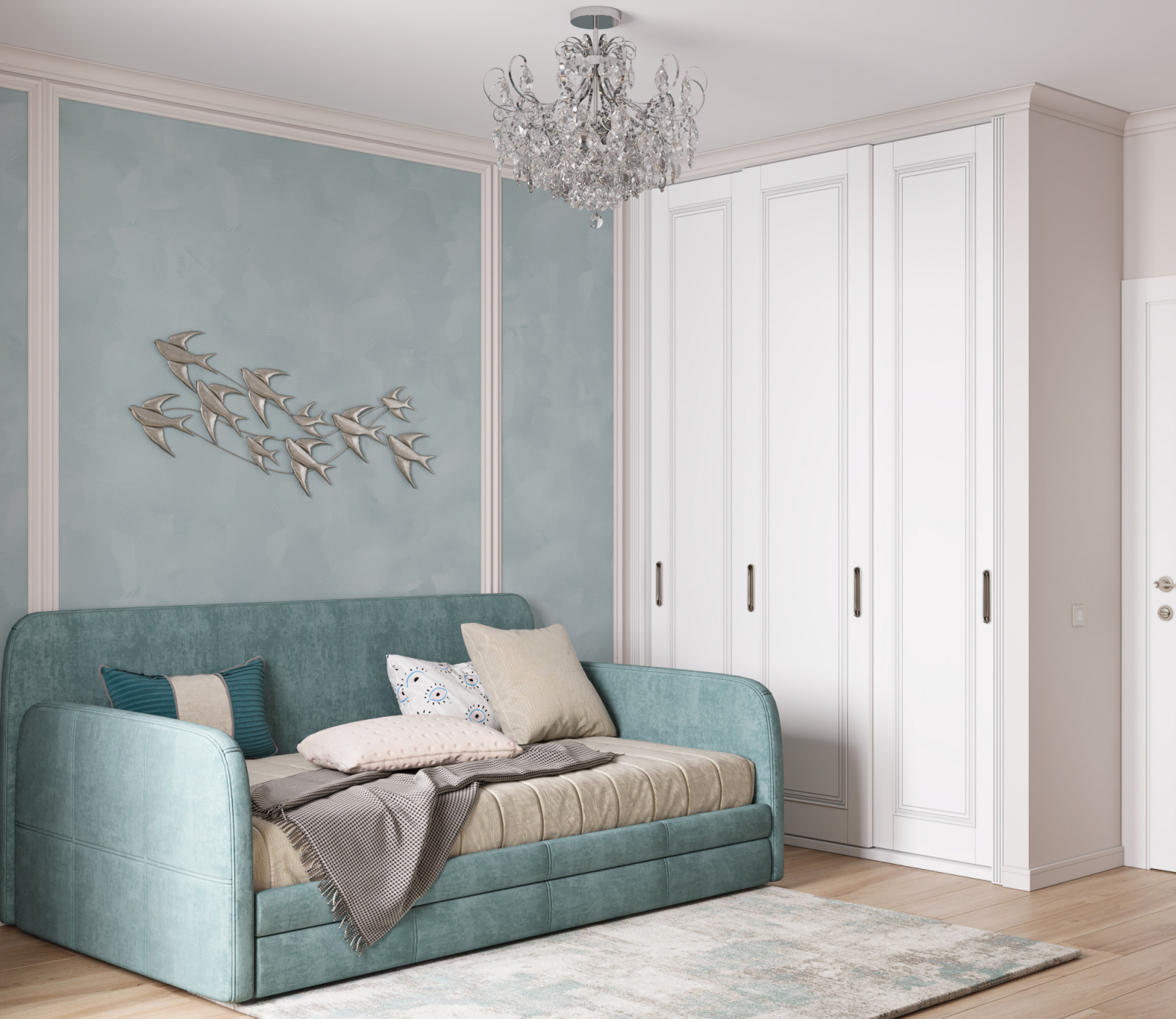 3-комнатная квартира для семьи в стиле современной классики