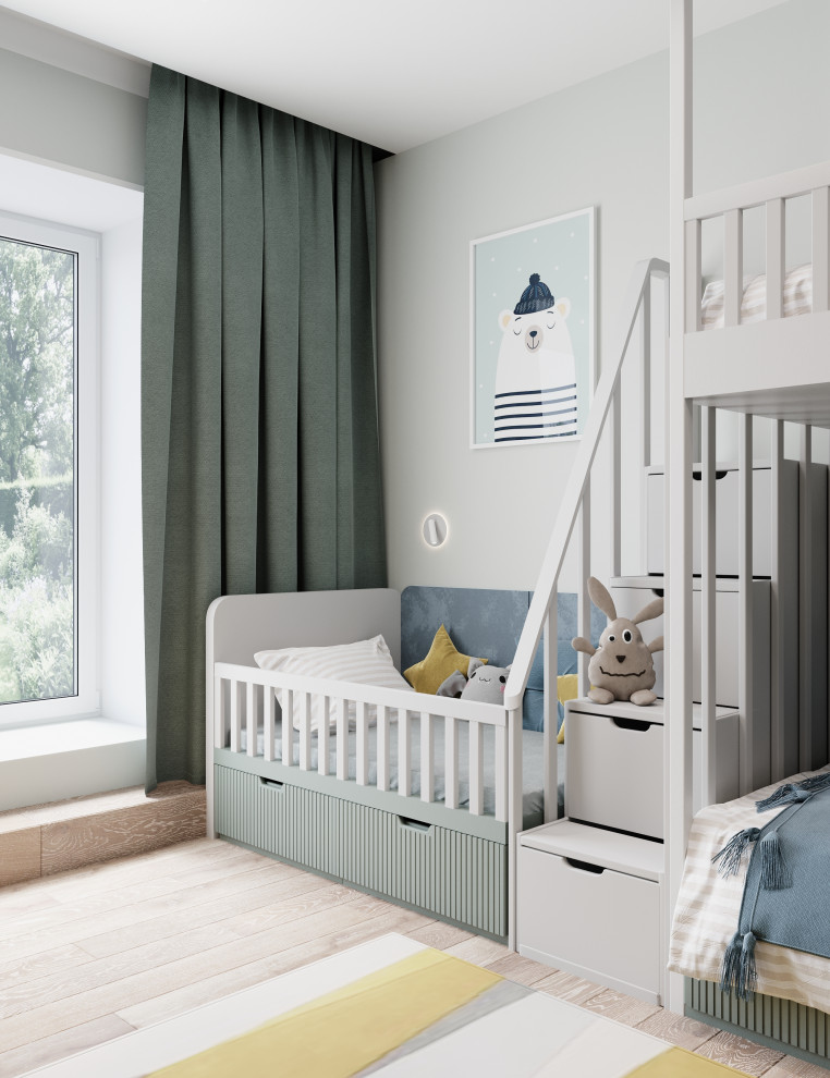 Обложка проекта: Детская 15 кв.м для двоих детей и няни