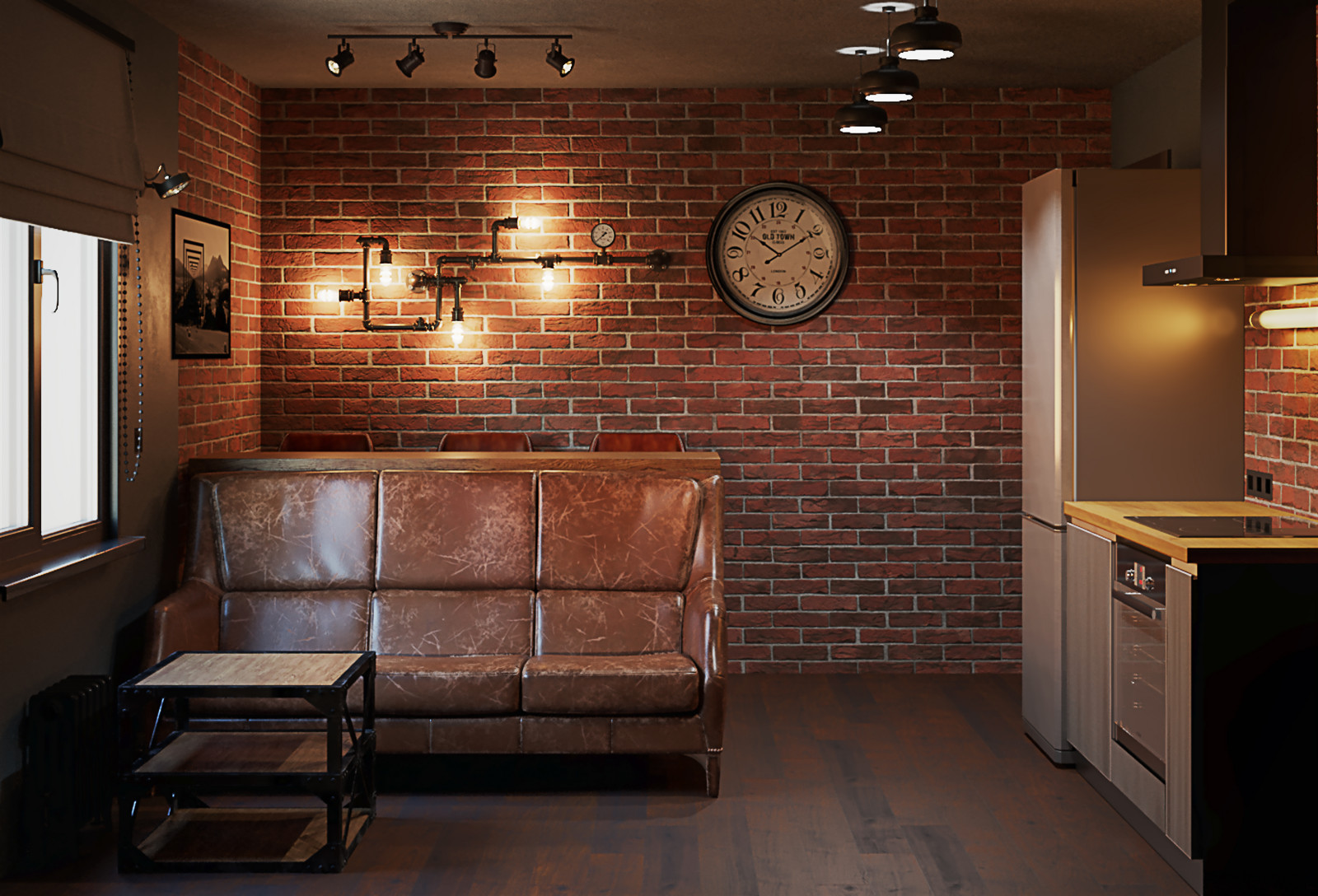 Обложка проекта: Кухня-гостиная в стиле лофт