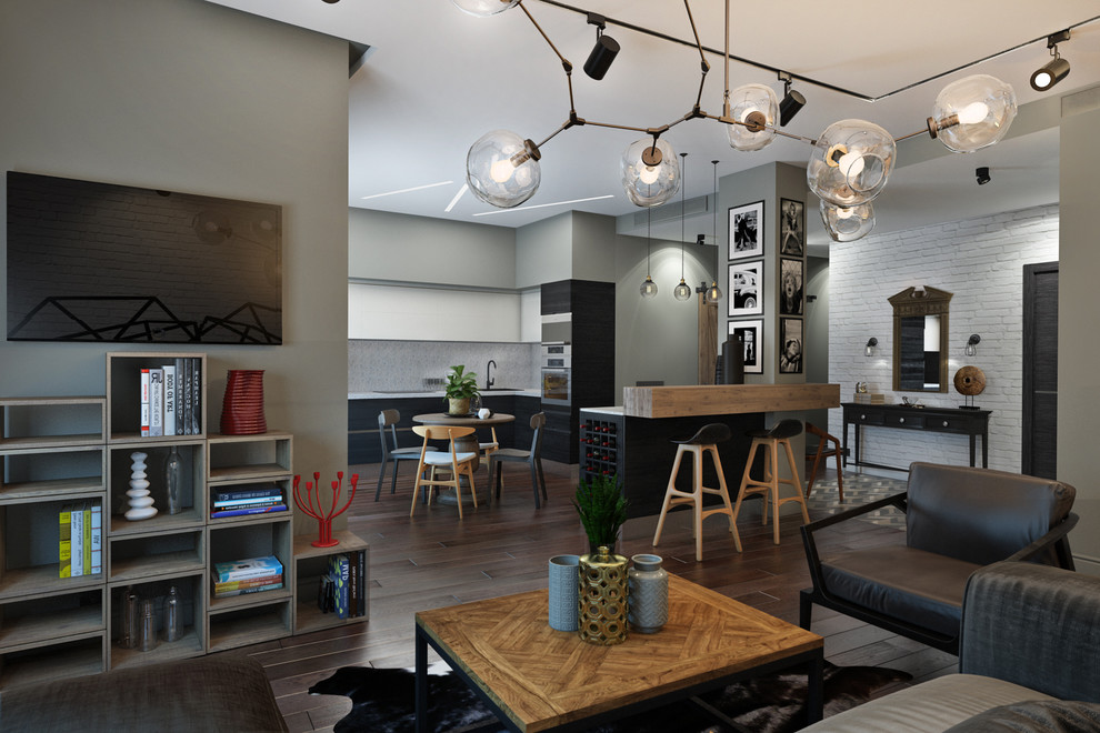 Квартира в современном стиле с элементами лофт-стилистики