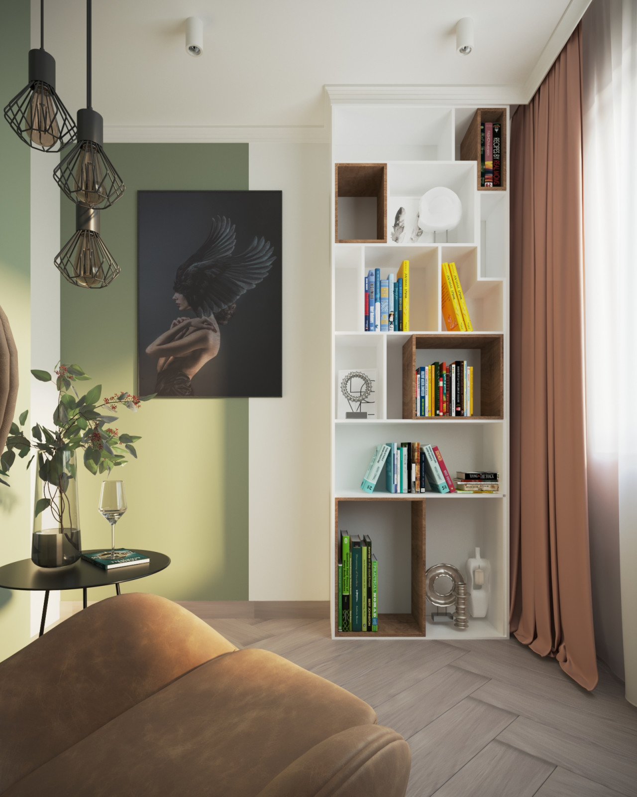 Дом 180 кв.м. Современный стиль_ Библиотека