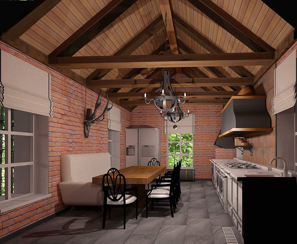 Летняя кухня в стиле лофт